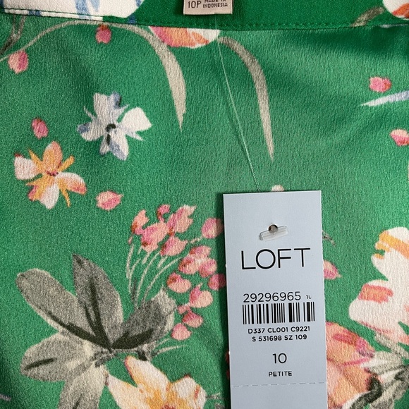 LOFT New with Tags Petite Floral Fluid Midi Skirt 10P - Picture 6 of 8